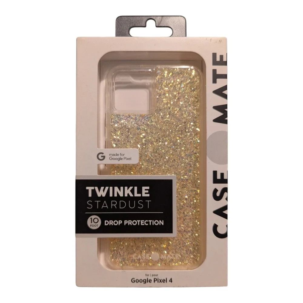 F5. Case-Mate Twinkle Stardust Case For Google Pixel 4 - Gold Sparkle